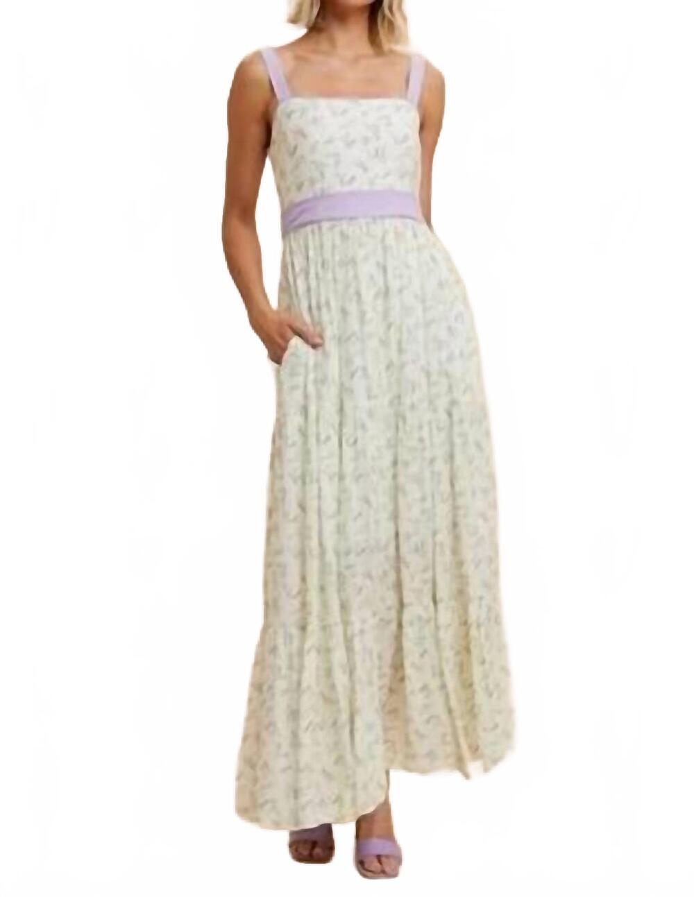 NEW IN-LOOM viscose contrasted floral print maxi dress in green